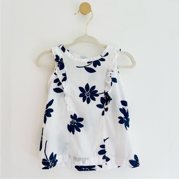 Carter's Aloha Beach White and Blue Floral Kids Blouse Baby Girl 12 Months - Picture 5 of 5